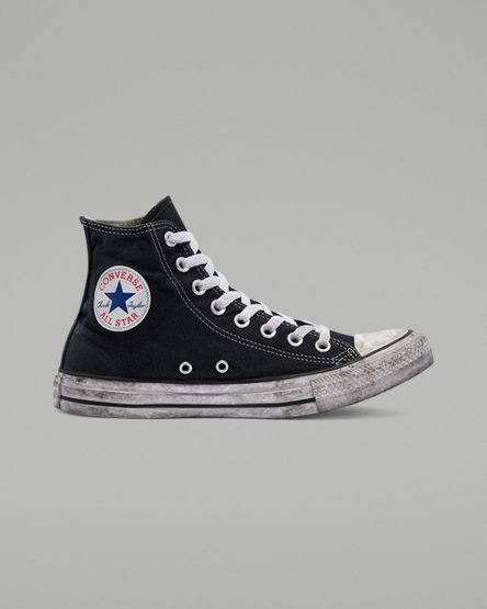 Tenisky Vysoke Converse Chuck Taylor All Star Platene Smoke Damske Čierne Biele | SK LSWJO7